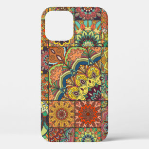 Boho tiles: colorful patchwork seamless pattern iPhone 12 case