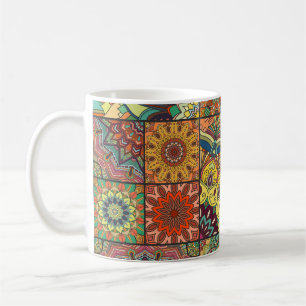 Boho tiles: colorful patchwork seamless pattern coffee mug