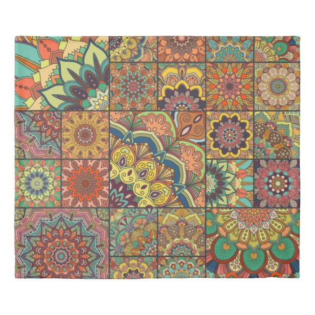 Boho tiles: colorful patchwork seamless pattern duvet cover (Front)