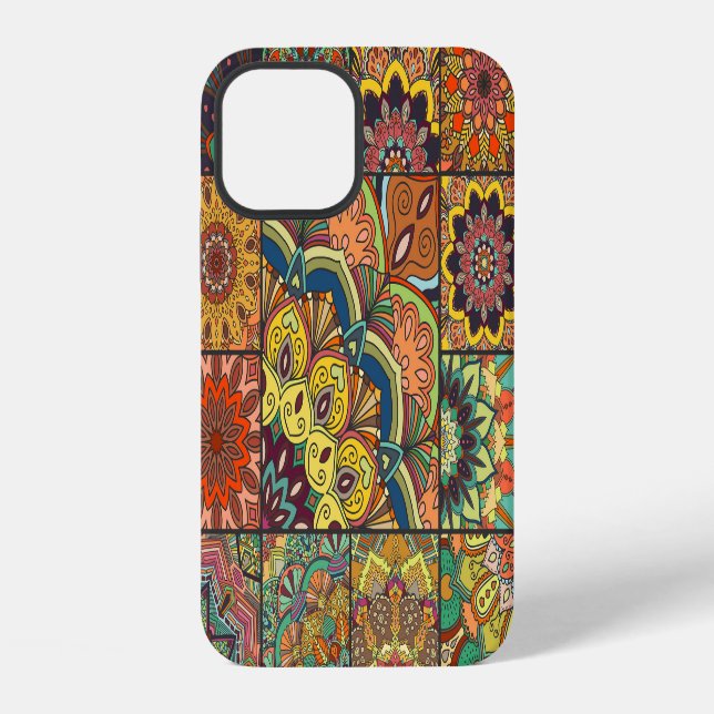 Boho tiles: colorful patchwork seamless pattern iphone case (Back)