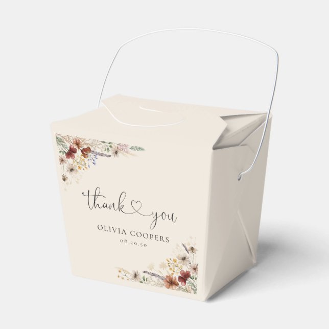 Boho Tiny Wildflower Baby Shower Favor Box (Front Side)