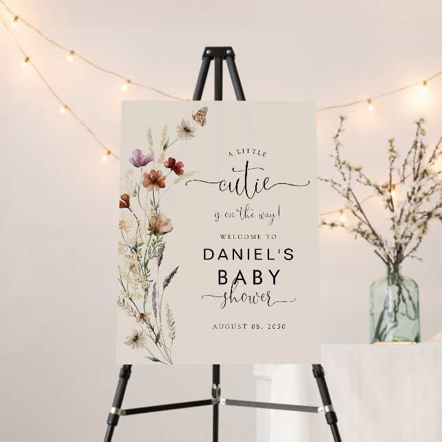 Boho Tiny Wildflower Baby Shower Foam Boards (In Situ (Stand))