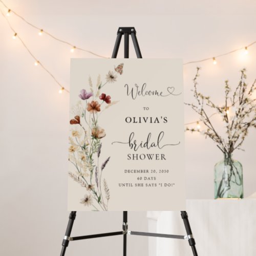 Boho Tiny Wildflower Bridal Shower Foam Boards