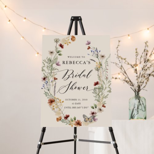 Boho Tiny Wildflower Bridal Shower Foam Boards