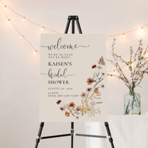 Boho Tiny Wildflower Bridal Shower Foam Boards