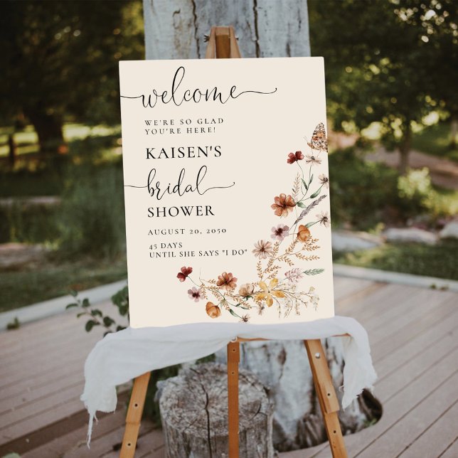 Boho Tiny Wildflower Bridal Shower Foam Boards (Creator Uploaded)