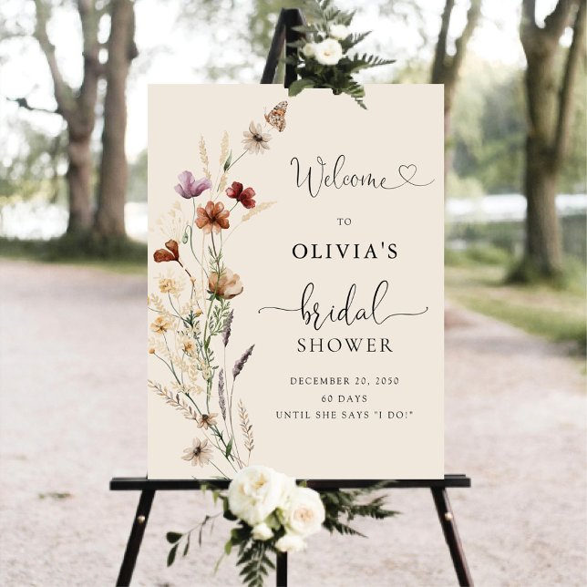 Boho Tiny Wildflower Bridal Shower Foam Boards (Creator Uploaded)