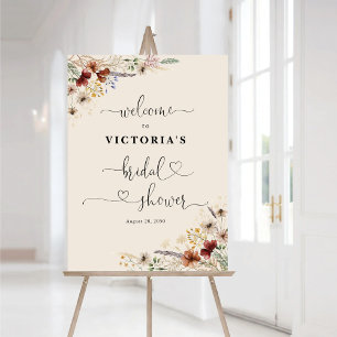 Boho Tiny Wildflower Bridal Shower Foam Boards