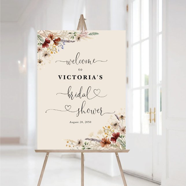 Boho Tiny Wildflower Bridal Shower Foam Boards (Creator Uploaded)