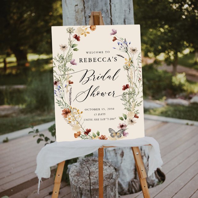 Boho Tiny Wildflower Bridal Shower Foam Boards (Creator Uploaded)