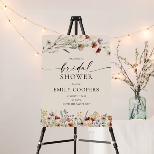Boho Tiny Wildflower Bridal Shower Foam Boards