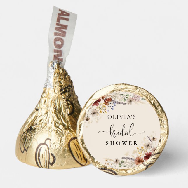 Boho Tiny Wildflower Bridal Shower  Hershey®'s Kisses® (Front)