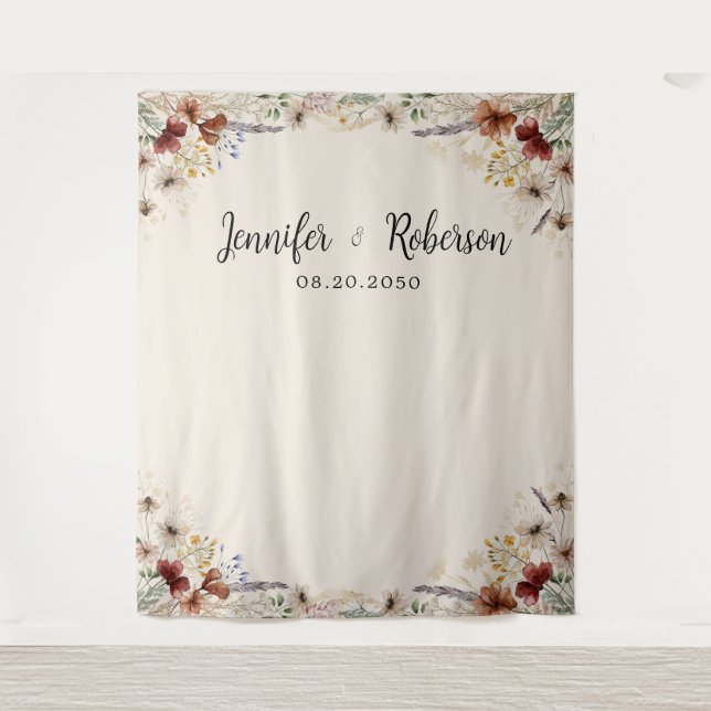 Boho Tiny Wildflower Wedding Backdrops (Front)