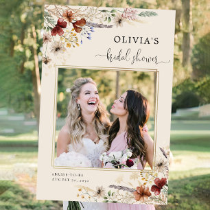 Boho Tiny Wildflowers Bridal Shower Photo Prop Foam Board