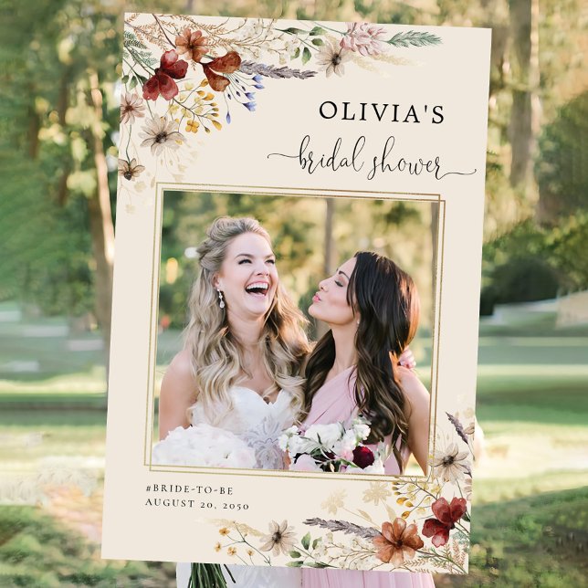 Boho Tiny Wildflowers Bridal Shower Photo Prop Foam Board (Creator Uploaded)