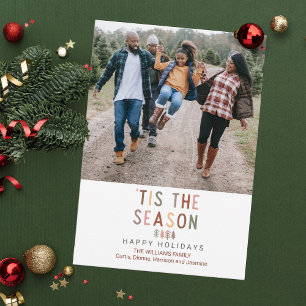 Boho 'Tis the Season Custom Photo Christmas  Holiday Card