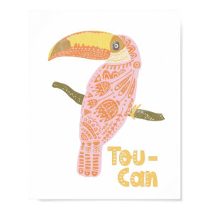 Boho Toucan Folk Pink Inspirational Quote Pun Poster