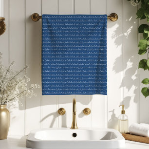 Boho Towels Pastel Navy blue swirls minimalist