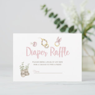 Boho Toys Baby Shower Girl Diaper Raffle Card