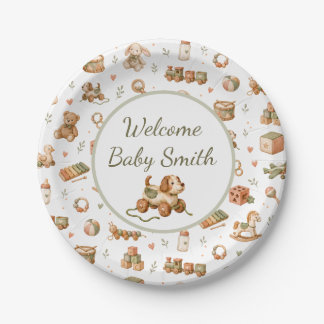 Boho Toys Welcome Baby Paper Plates