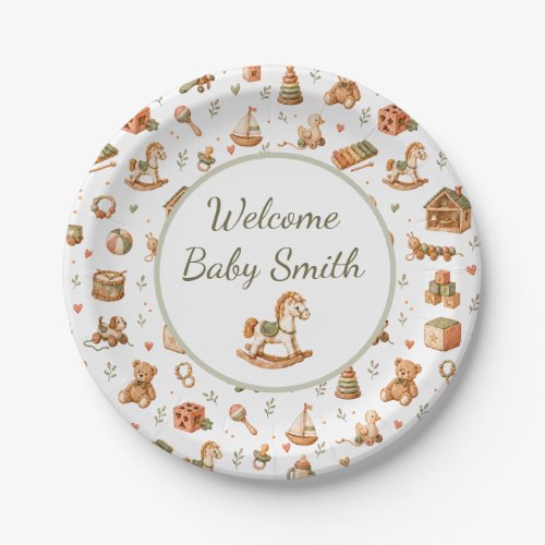 Boho Toys Welcome Baby Paper Plates