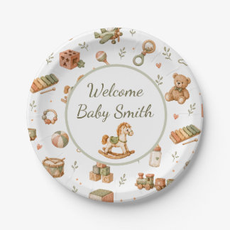 Boho Toys Welcome Baby Paper Plates