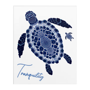 Boho Tranquility Sea Turtle Family Acrylic Artwork Acrylic Print