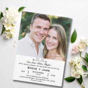 Boho Travel Wedding Elegant Custom Photo  Invitation