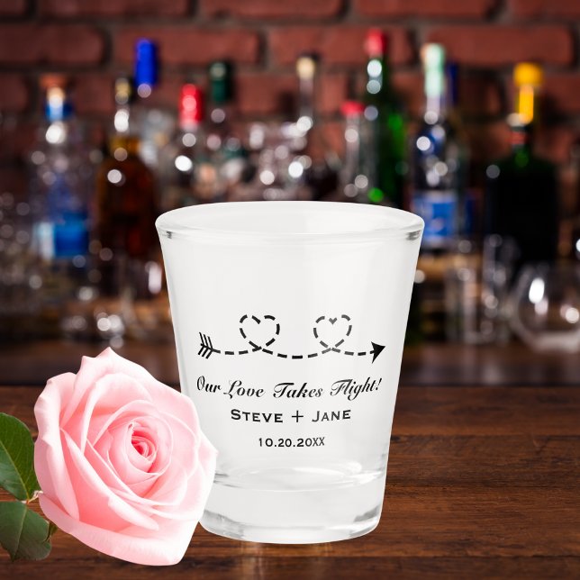 Boho Travel Wedding Elegant Romantic Custom  Shot Glass (Creator Uploaded)