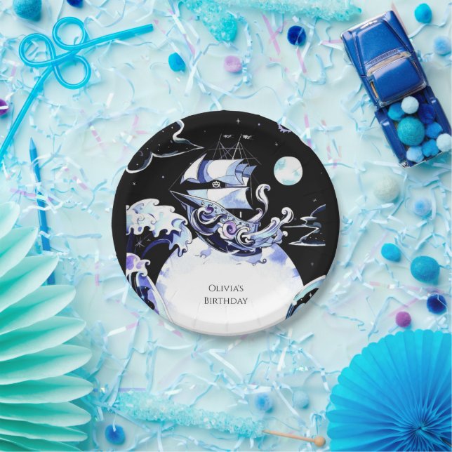 Boho Treasure Hunt Pirate Birthday Paper Plates (Party)