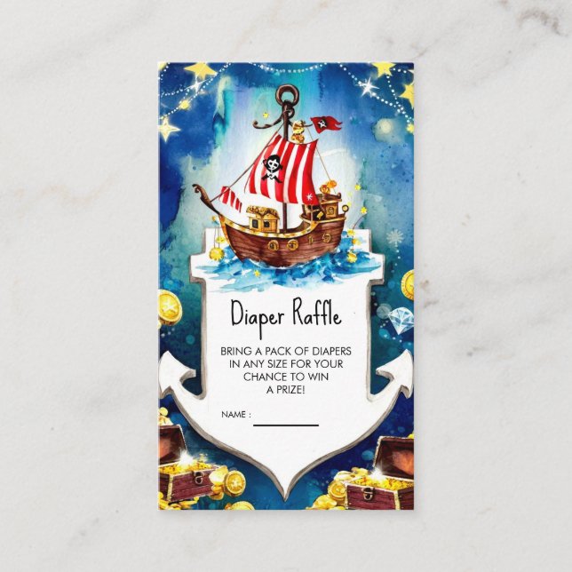 Boho Treasure Pirate Baby Shower Enclosure Card (Front)