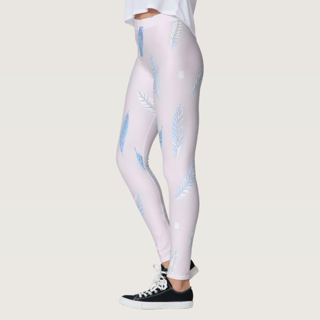 Boho Trendy Feathers Luxury Collection Leggings (Left)