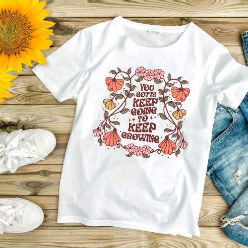 Boho Trendy Floral Inspirational Motivational  T_Shirt