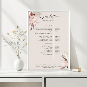 Boho Trendy Light-Brown Pricelist  Poster