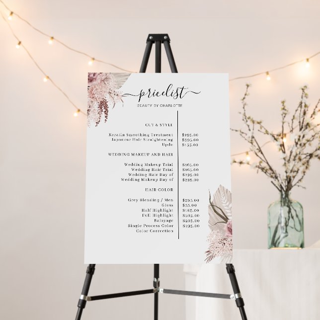 Boho Trendy Pricelist  Foam Board (In Situ (Stand))