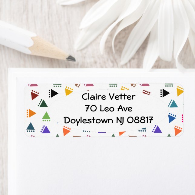 Boho Triangles  Label (Insitu)