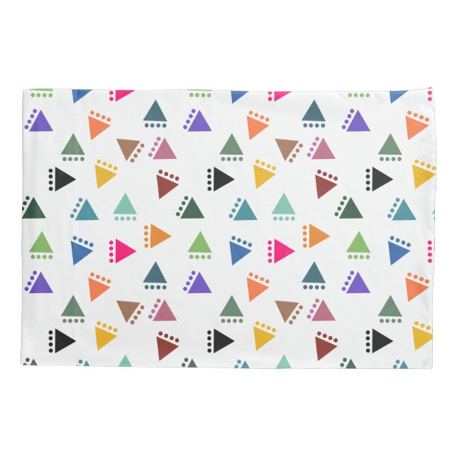 Boho Triangles  Pillow Case (Back)