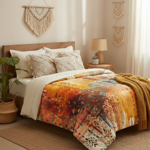 Boho Tribal Abstract Ethnic Pattern Duvet Cover