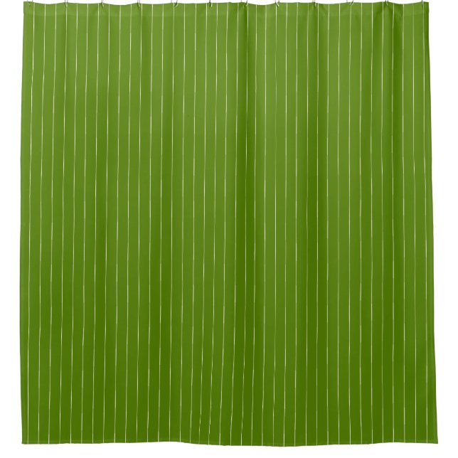 Boho Tribal avocado green stripe Shower Curtain (Front)