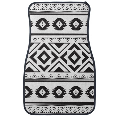 Boho Tribal Aztec Black and White Car Floor Mats