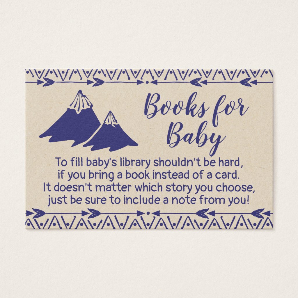 Boho Tribal Baby Shower Bring a Book Card