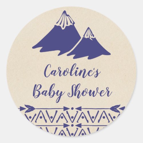 Boho Tribal Baby Shower Classic Round Sticker