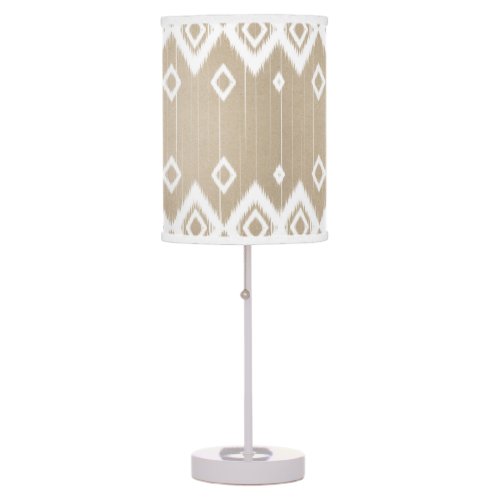 Boho Tribal Beige White Geometric   Table Lamp