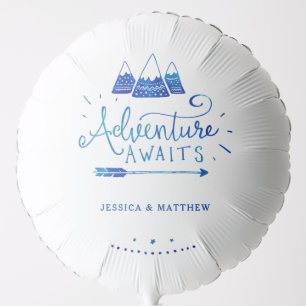 Boho Tribal Blue Adventure Baby Shower Balloon