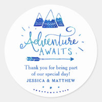 Boho Tribal Blue Adventure Baby Shower Stickers