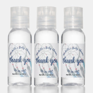 Boho Tribal Blue Dreamcatcher Baby Shower Hand Sanitizer
