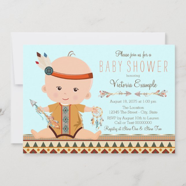 Boho Tribal Boy Baby Shower Invitation (Front)