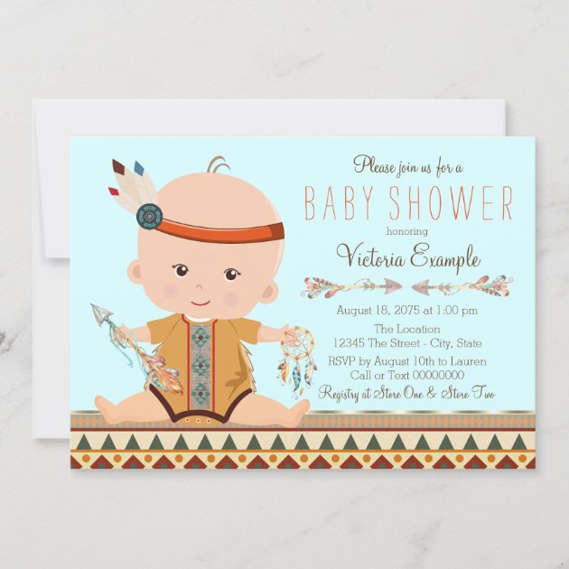 Tribal baby hot sale shower invitations