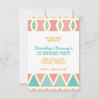 boho tribal chic BIRTHDAY PARTY twins Invitation