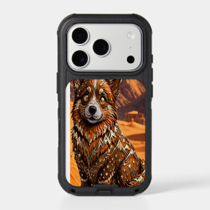Boho Tribal Corgi Desert Mountain Art iPhone 17 Pro Case